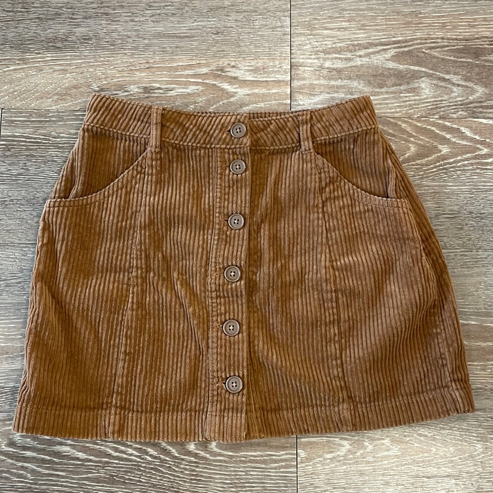 Corduroy button up mini skirt